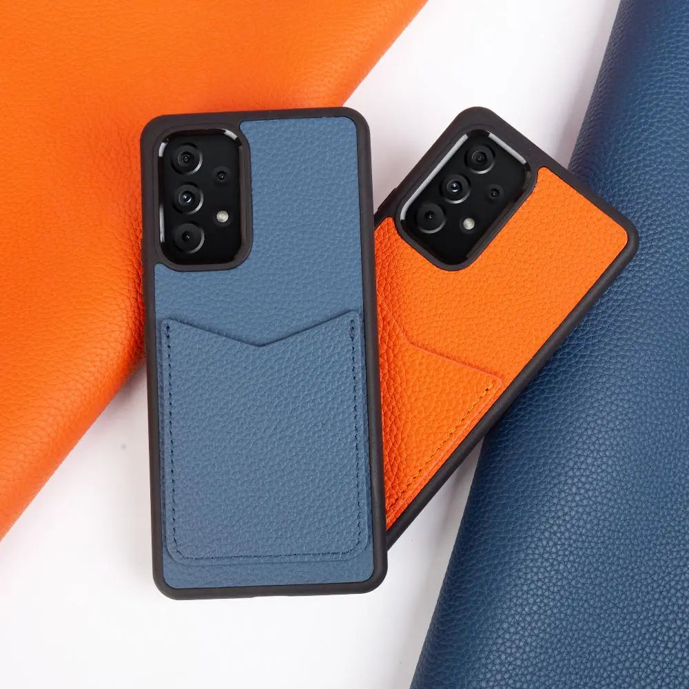 Genuine Leather Card Holder Case for Samsung Galaxy