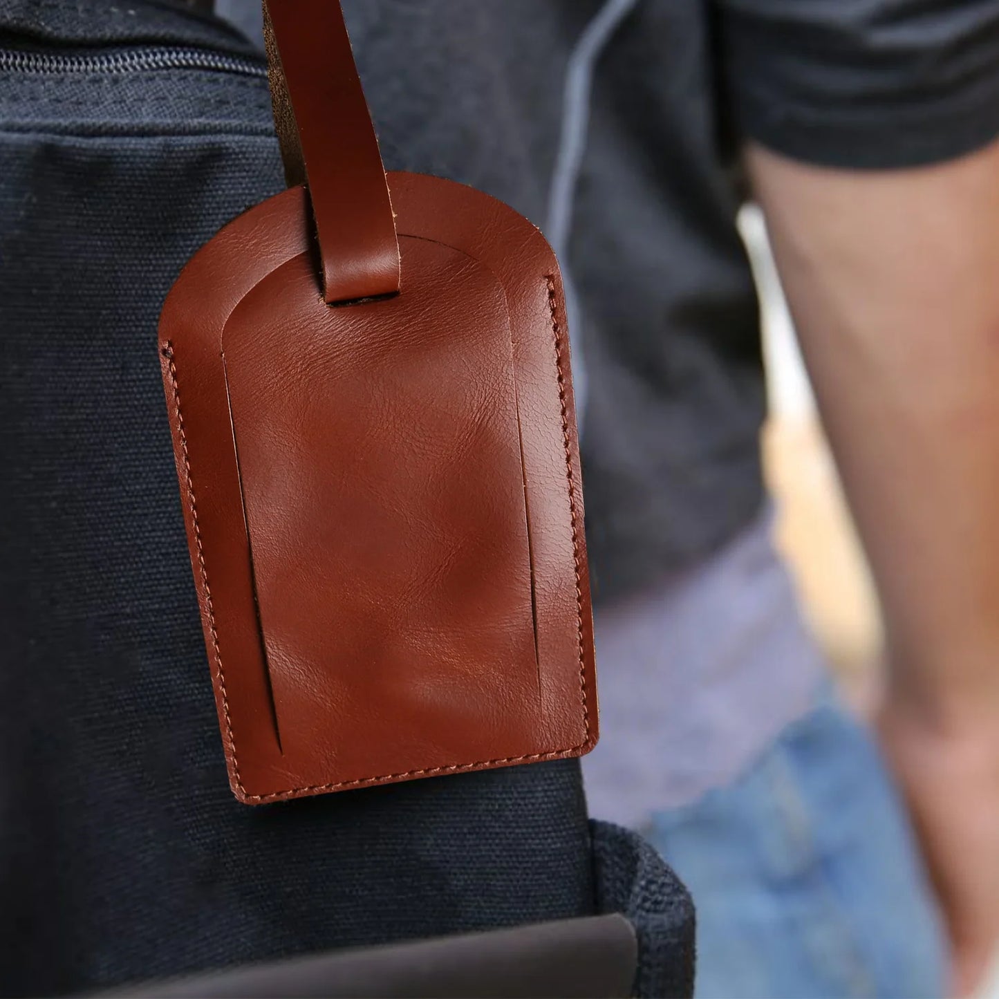 Luxury Leather iPhone Case with Luggage Tag Vintage Style