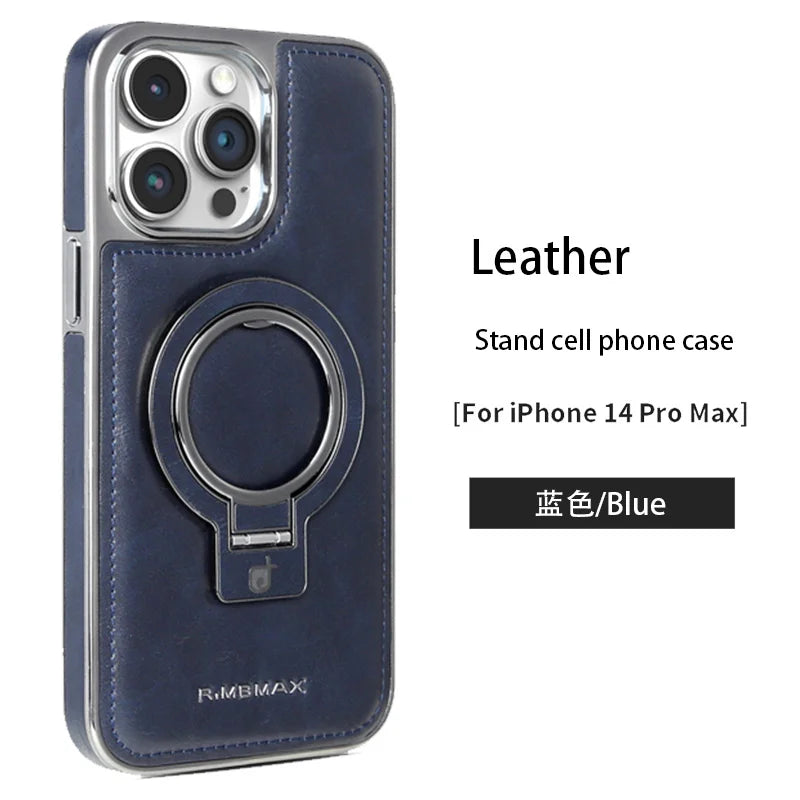 Luxury Leather MagSafe Stand Case for iPhone