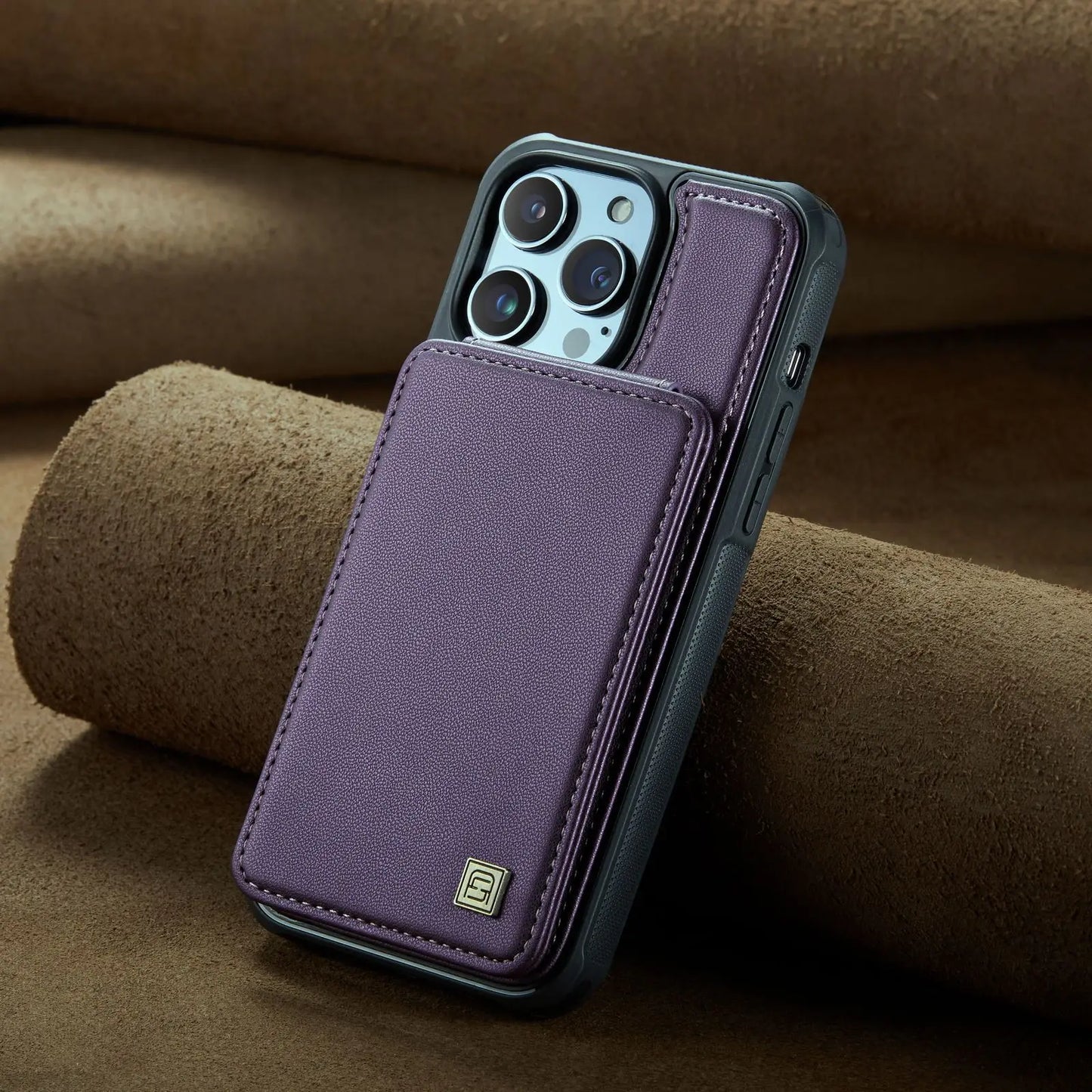 Magnetic Leather Wallet Case with Card Holder for iPhone