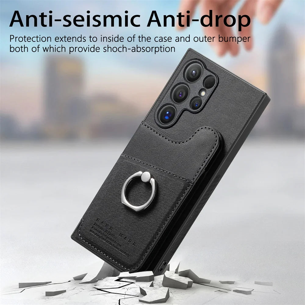 RFID-Blocking Magnetic Wallet Phone Case for Samsung
