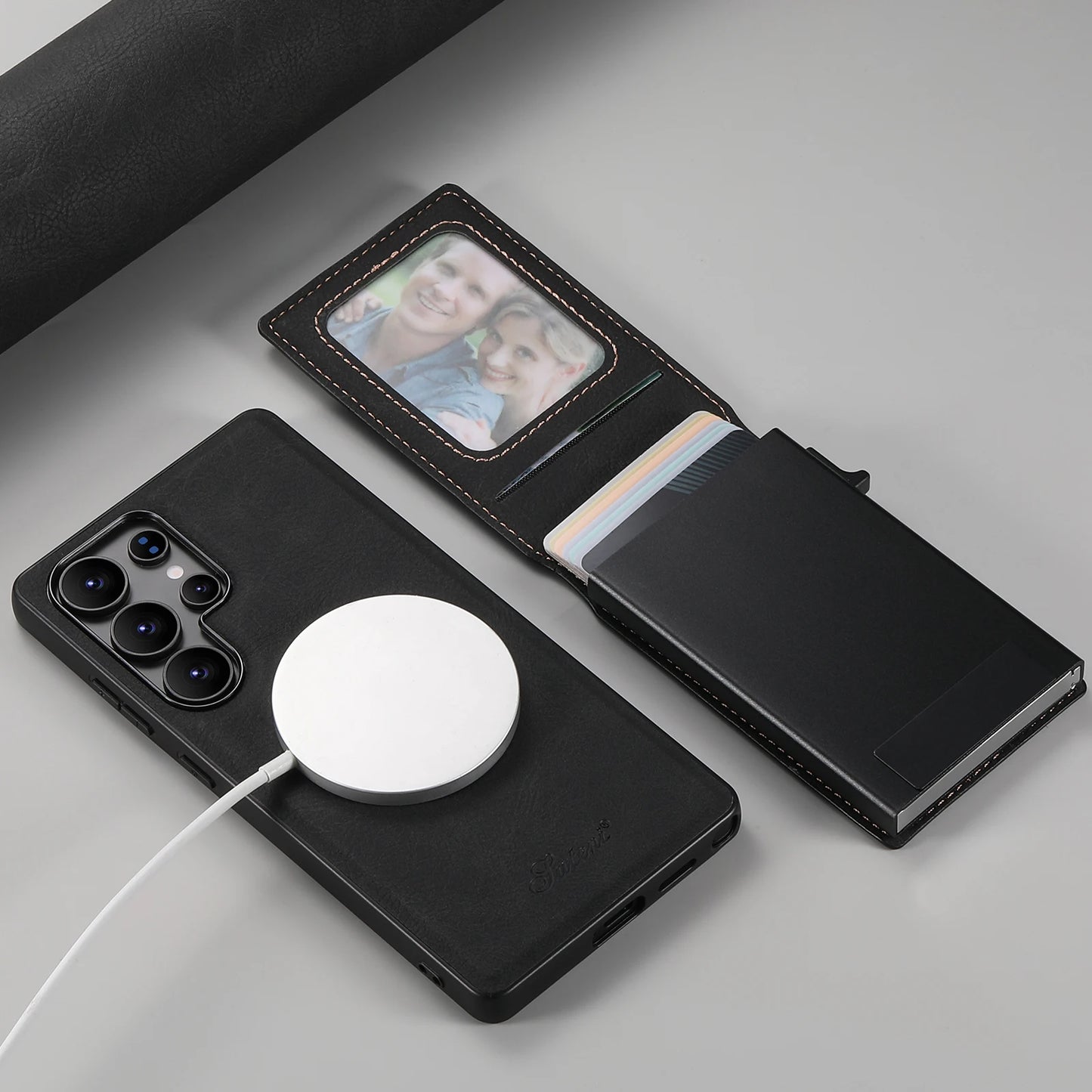 Luxury PU Leather Wallet Phone Case with Card Slot for Samsung