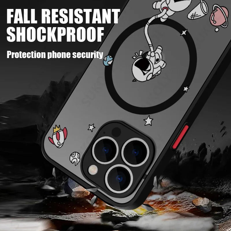 Magnetic Magsafe Moon Astronaut Case for iPhone - CaseifyTrend