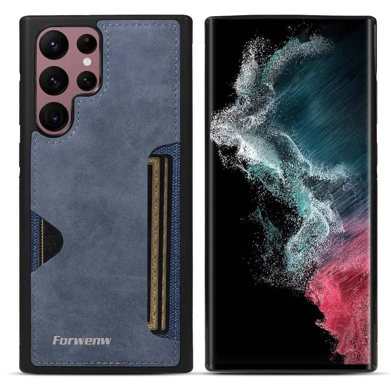 Retro Leather Card Slot Case for Samsung Galaxy Phones