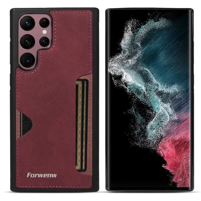 Retro Leather Card Slot Case for Samsung Galaxy Phones