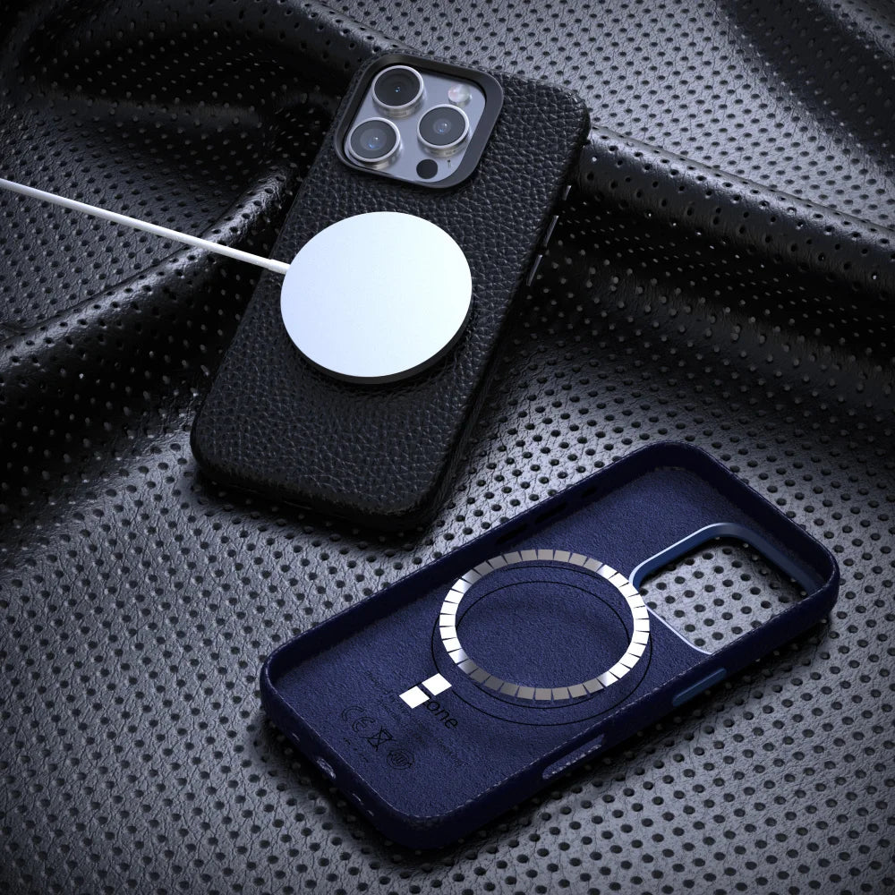 MagSafe Leather Cover with Wireless Charging for iPhone