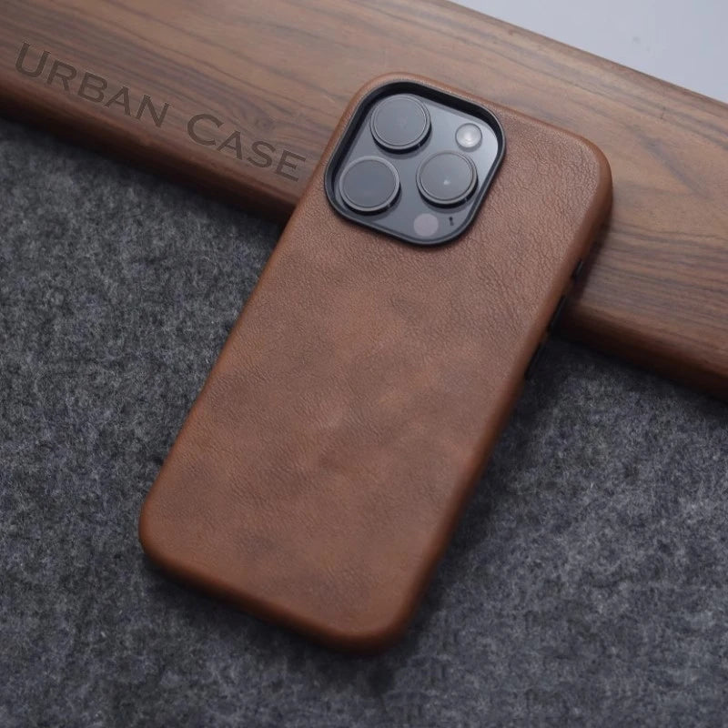 Retro Leather Magnetic Case for iPhone
