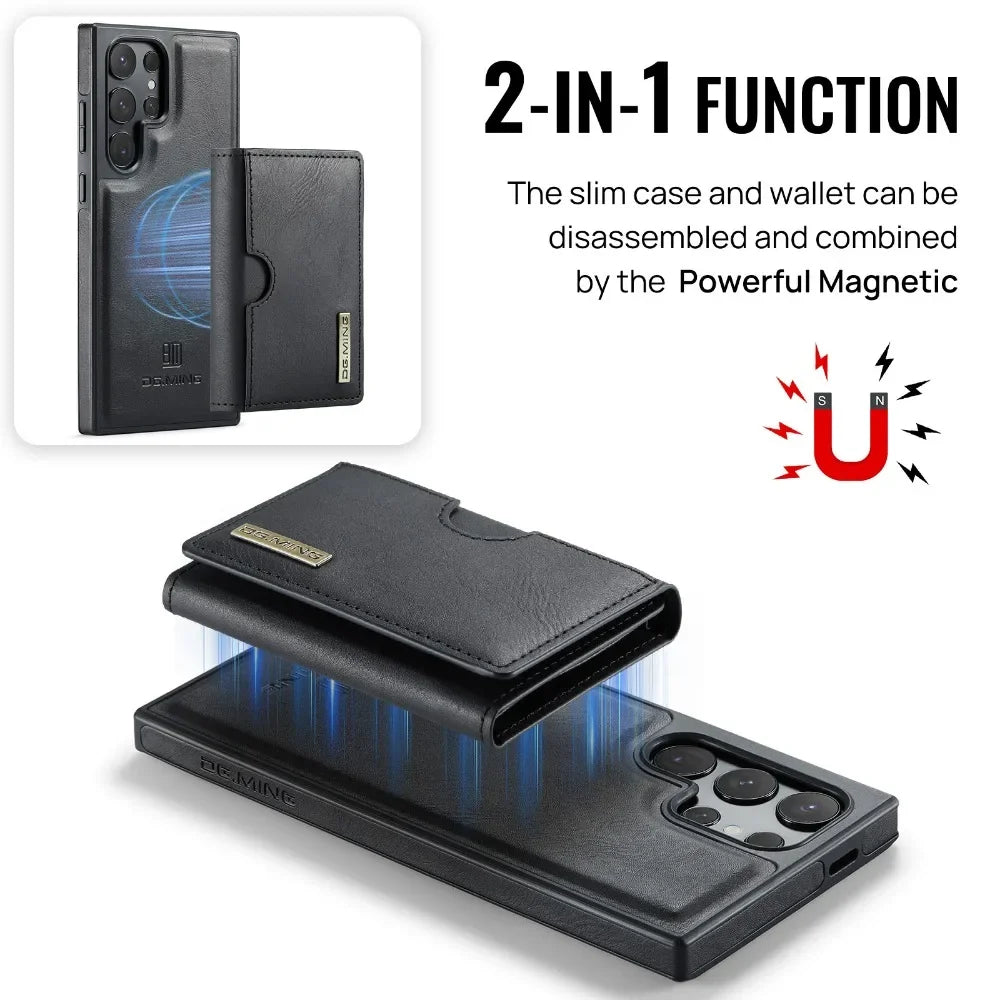 Detachable Magnetic Wallet Case with RFID for Samsung Galaxy