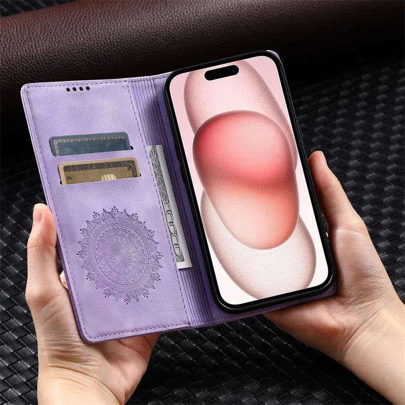 Magnetic Flip Leather Wallet Case for Samsung Galaxy