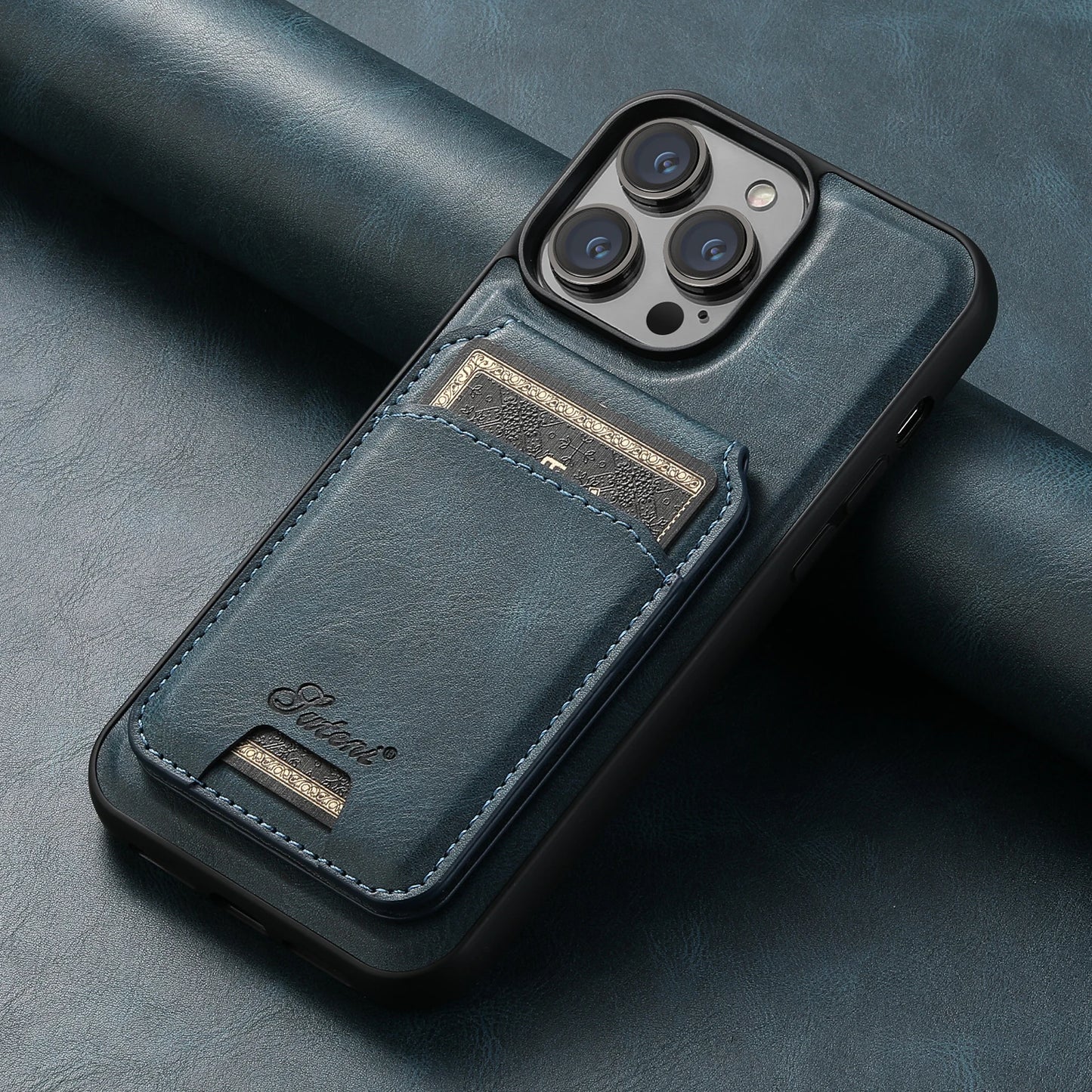Magnetic Leather Wallet Case for iPhone - CaseifyTrend