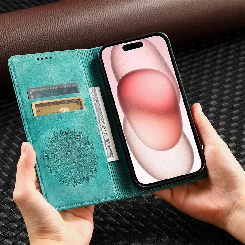 Magnetic Flip Leather Wallet Case for Samsung Galaxy