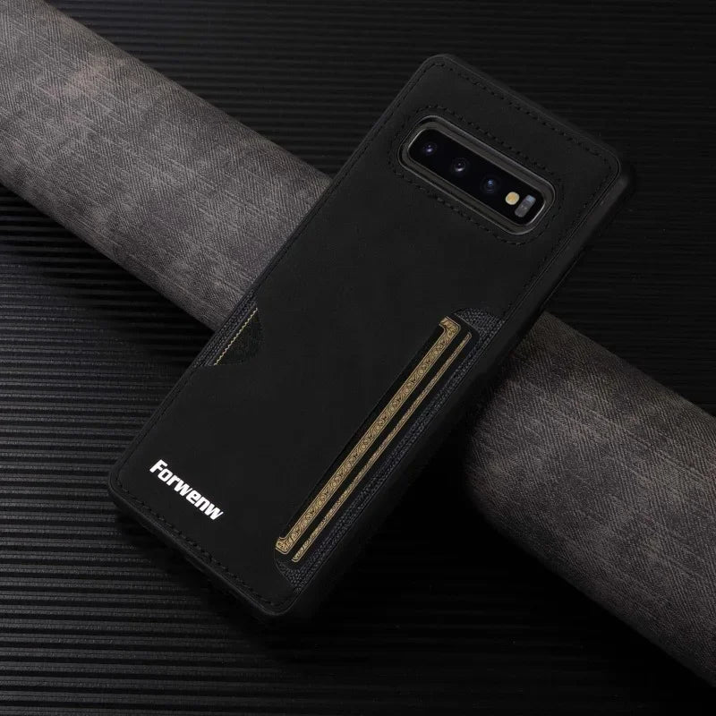 Retro Leather Card Slot Case for Samsung Galaxy Phones