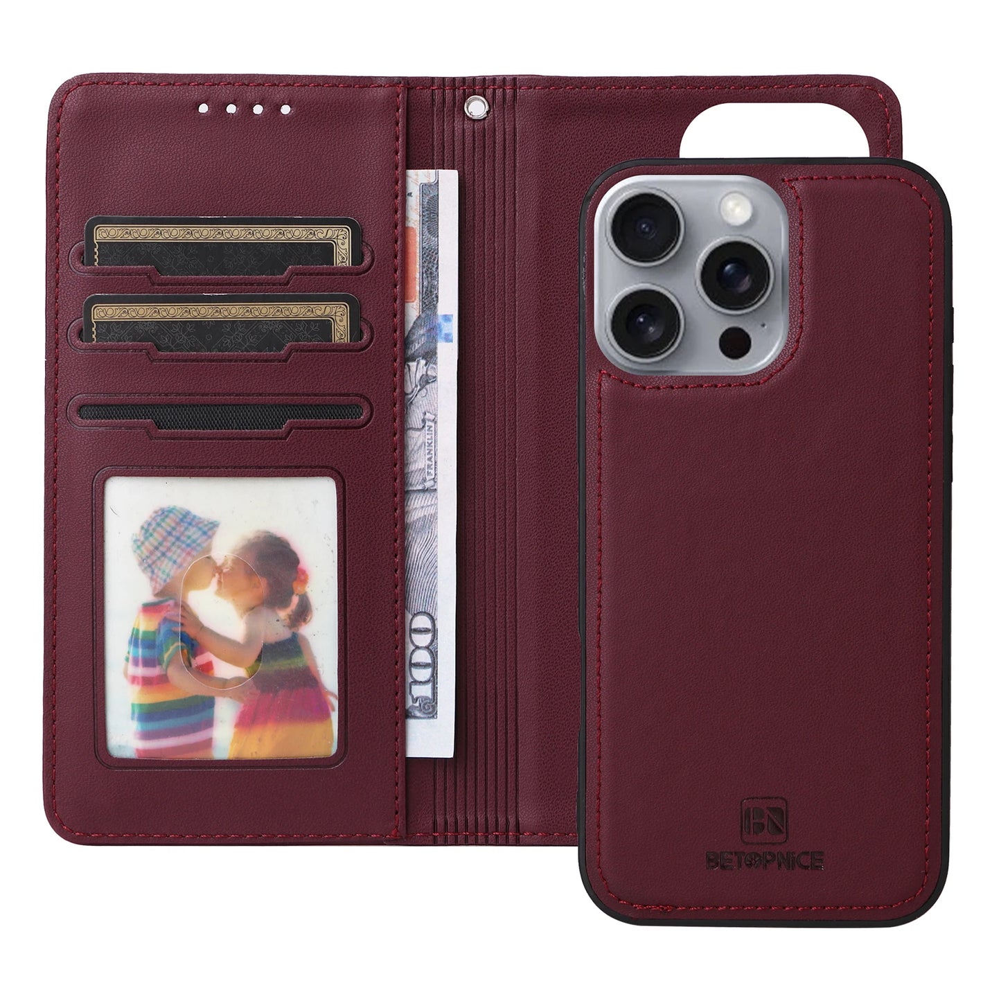 Detachable Magnetic Flip Leather Case for iPhone