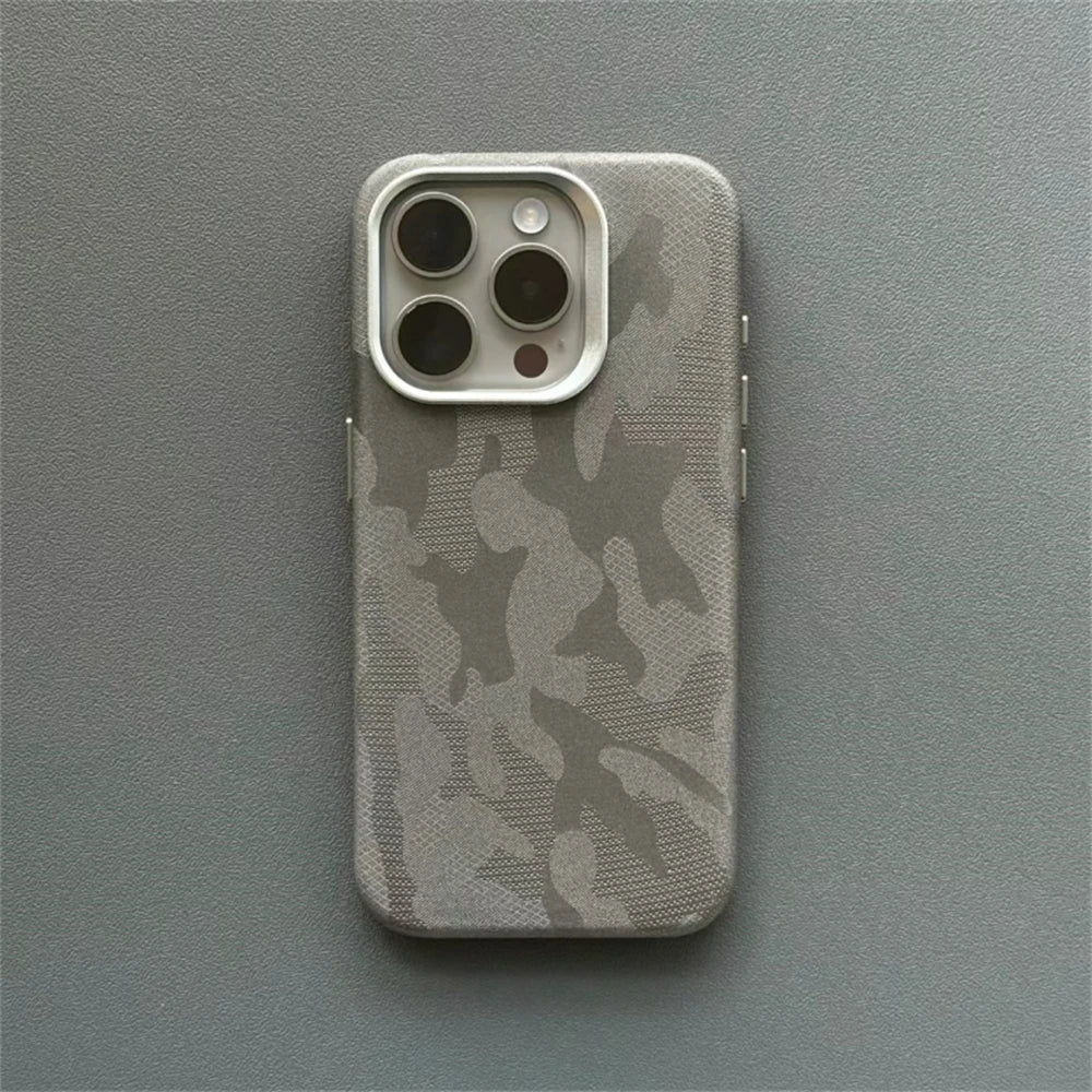 Luxury Camouflage Leather Shockproof Case for iPhone