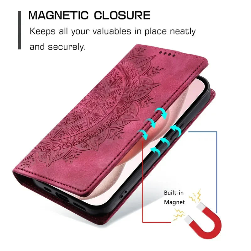 Magnetic Flip Leather Wallet Case for Samsung Galaxy