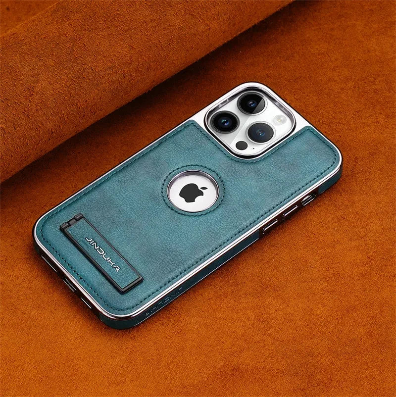 Luxury Leather Kickstand Case for iPhone