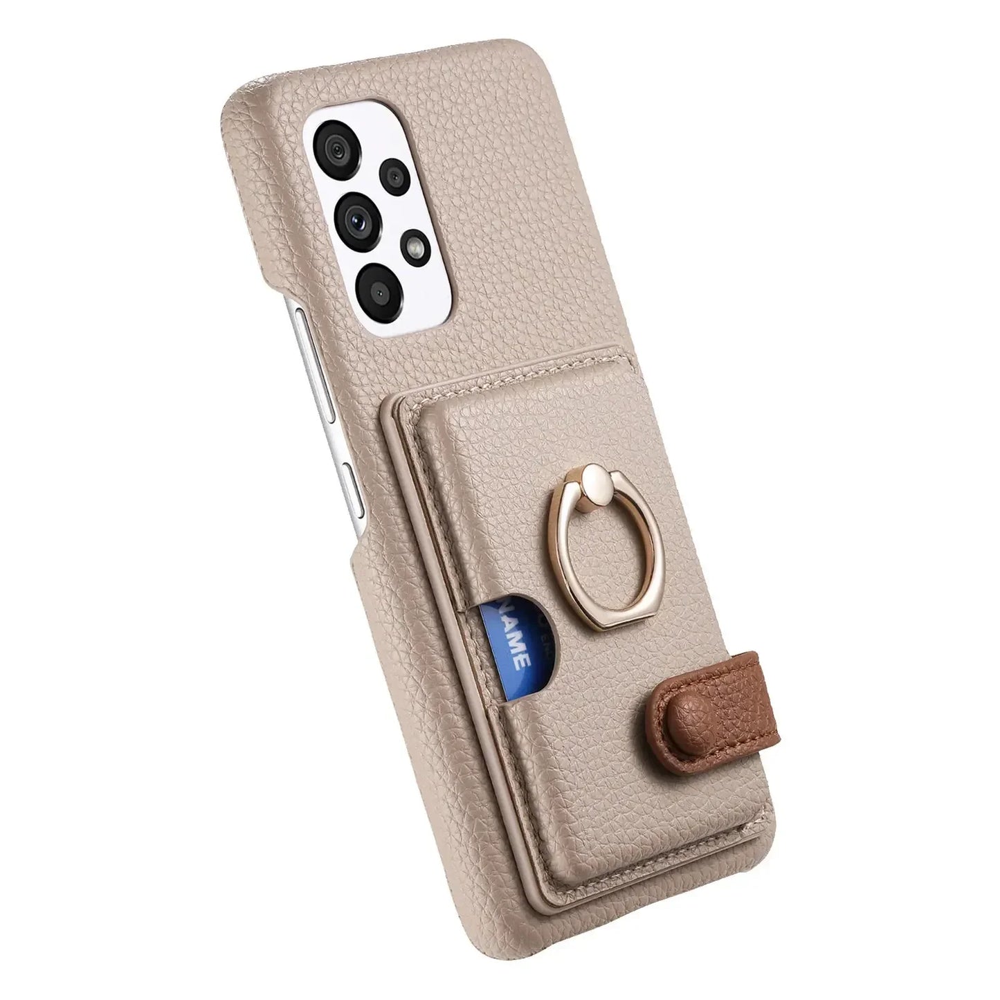 Leather Wallet Phone Case with Ring for Samsung Galaxy Series