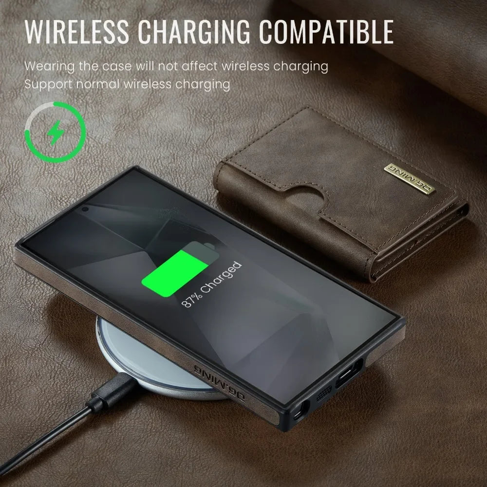 Detachable Magnetic Wallet Case with RFID for Samsung Galaxy