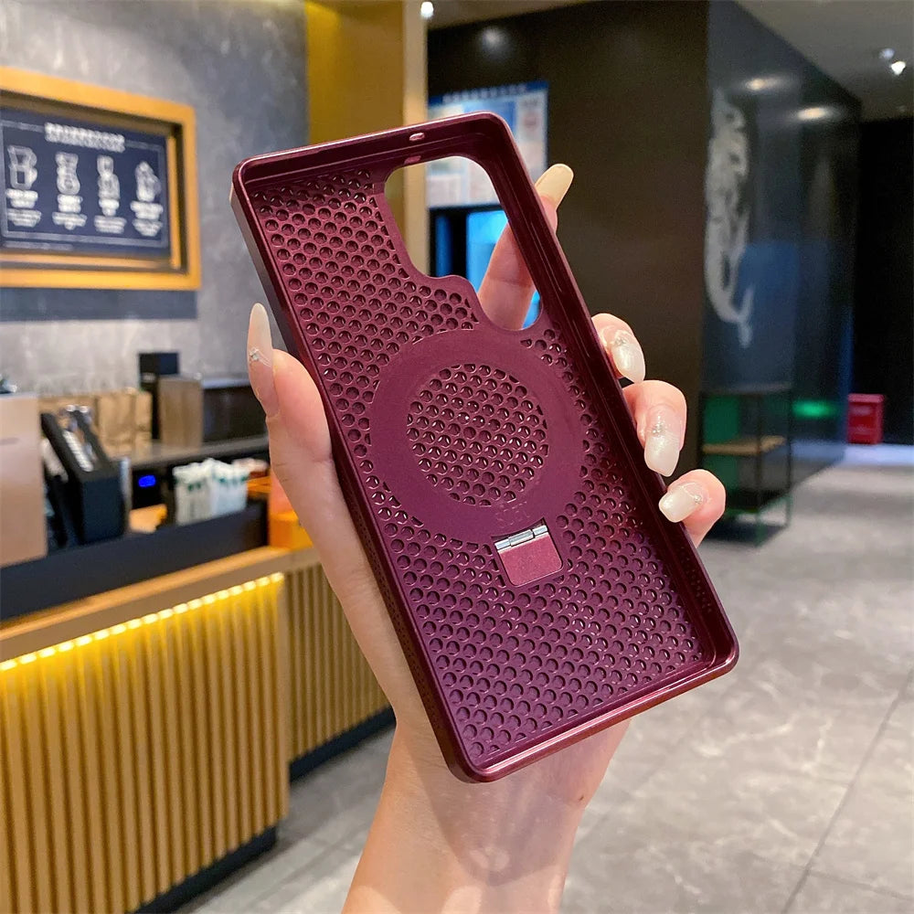 Magnetic Metal Fold Stand Cooling Case for Samsung Galaxy - CaseifyTrend