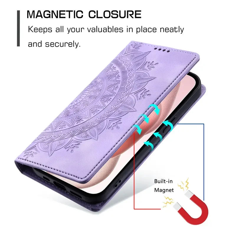 Magnetic Flip Leather Wallet Case for Samsung Galaxy