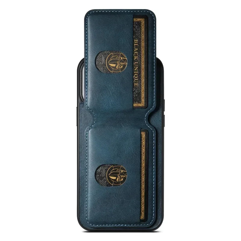 Luxury Magnetic Leather Wallet Case with Card Holder for iPhone