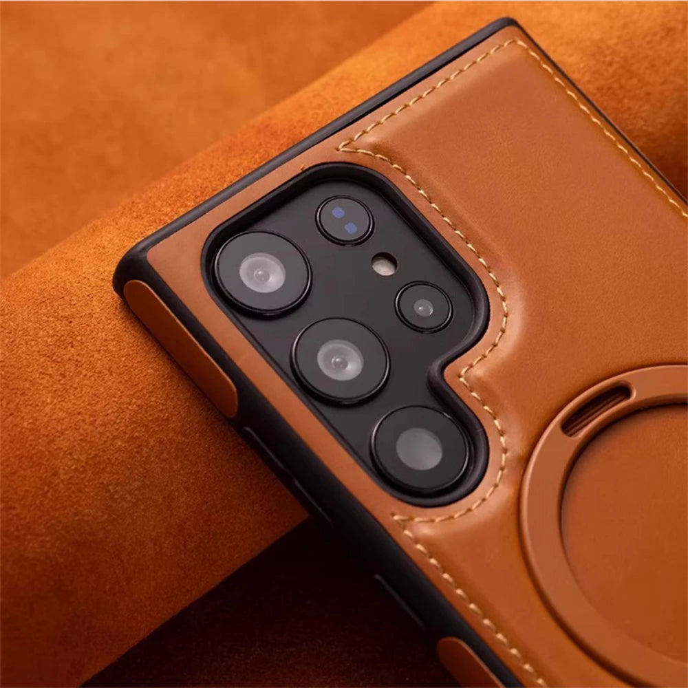Business Retro Leather Magnetic Case for Samsung Galaxy - CaseifyTrend