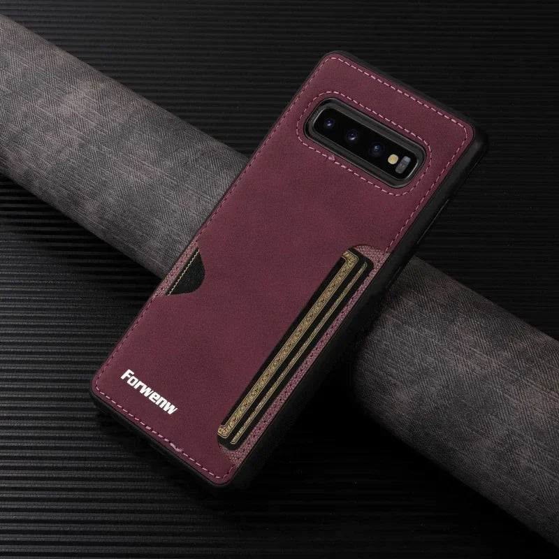 Retro Leather Card Slot Case for Samsung Galaxy Phones