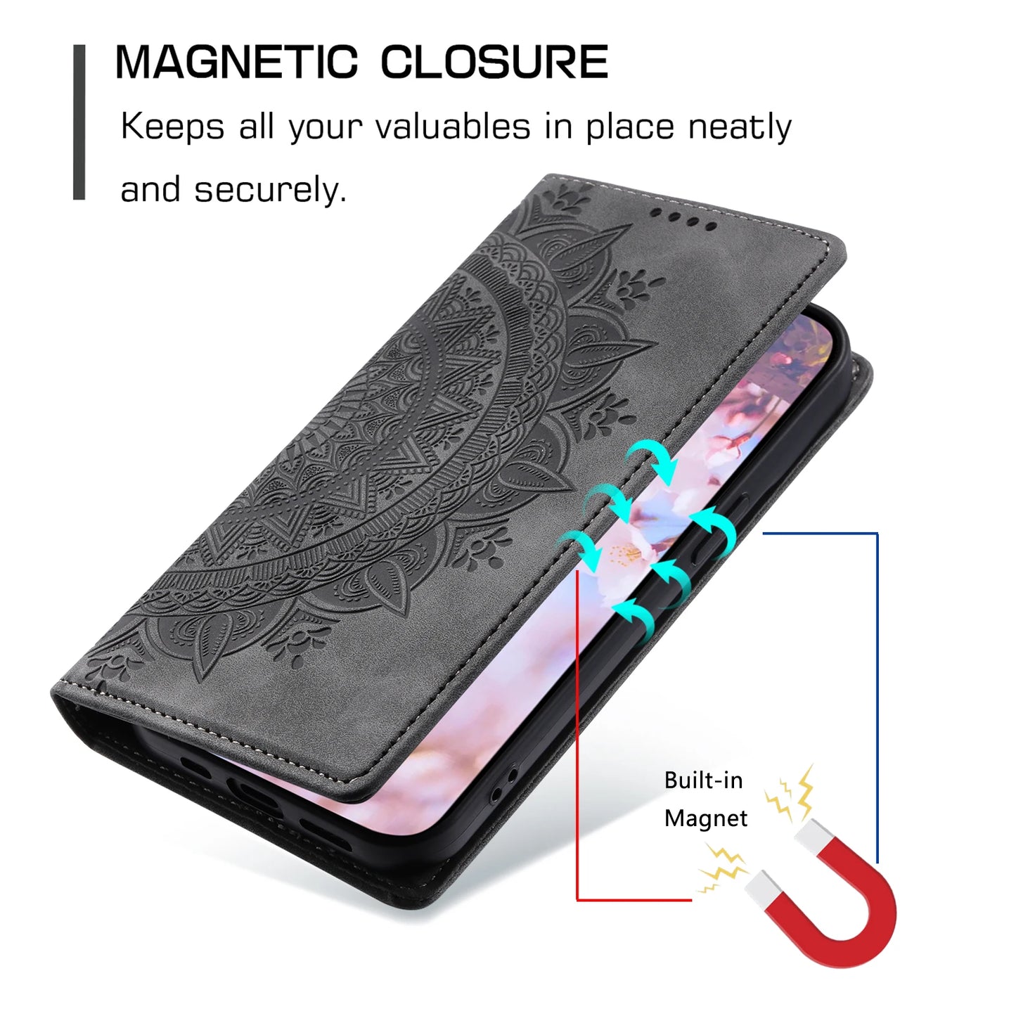 Magnetic Flip Leather Wallet Case for Samsung Galaxy