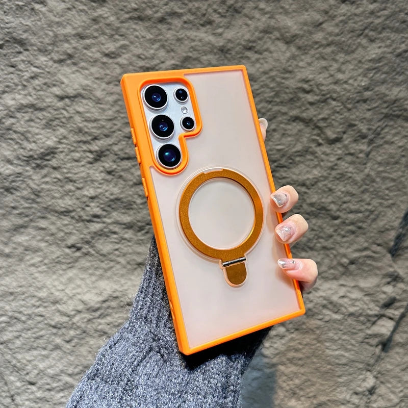 Luxury Rotate Grip Stand Magnetic Case for Samsung Galaxy