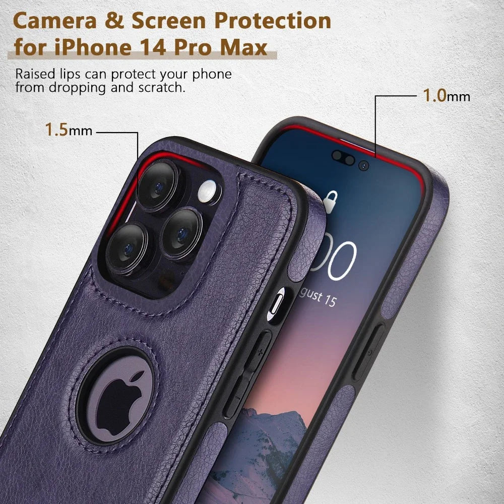 Slim Leather Shockproof Phone Case for iPhone