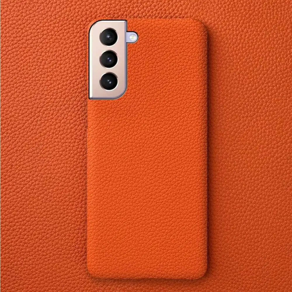 Genuine Leather Litchi Texture Phone Case for Samsung