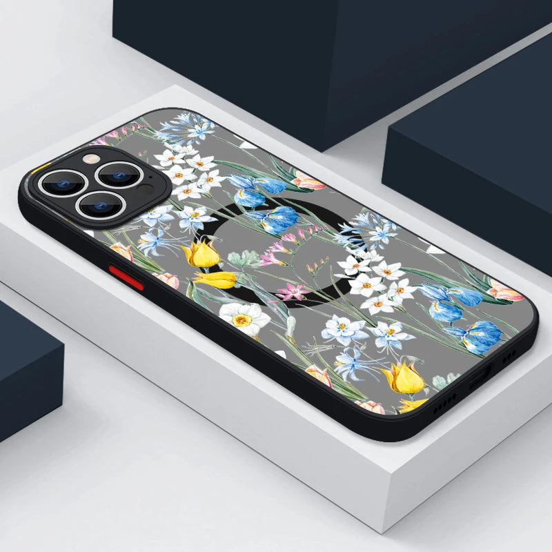 Magnetic Magsafe Flower Case for iPhone - CaseifyTrend