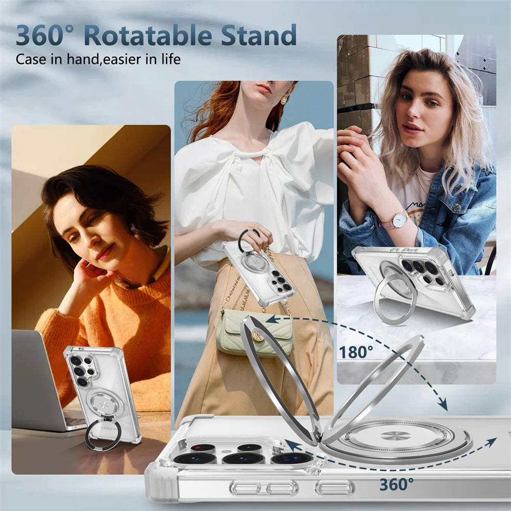 Rotating Magnetic Folding Stand Case for Samsung