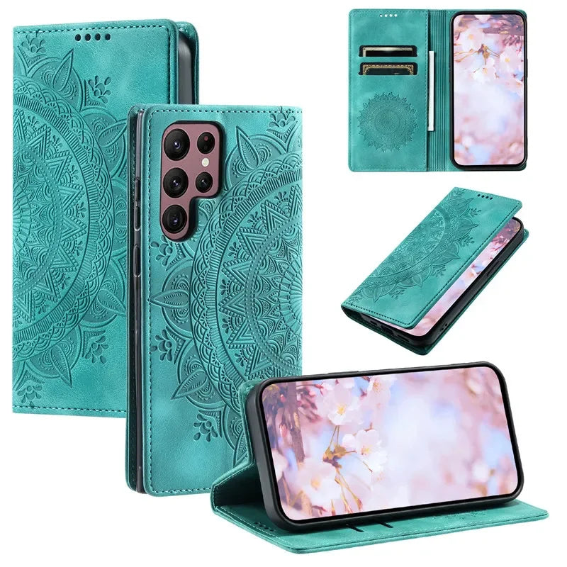 Magnetic Flip Leather Wallet Case for Samsung Galaxy