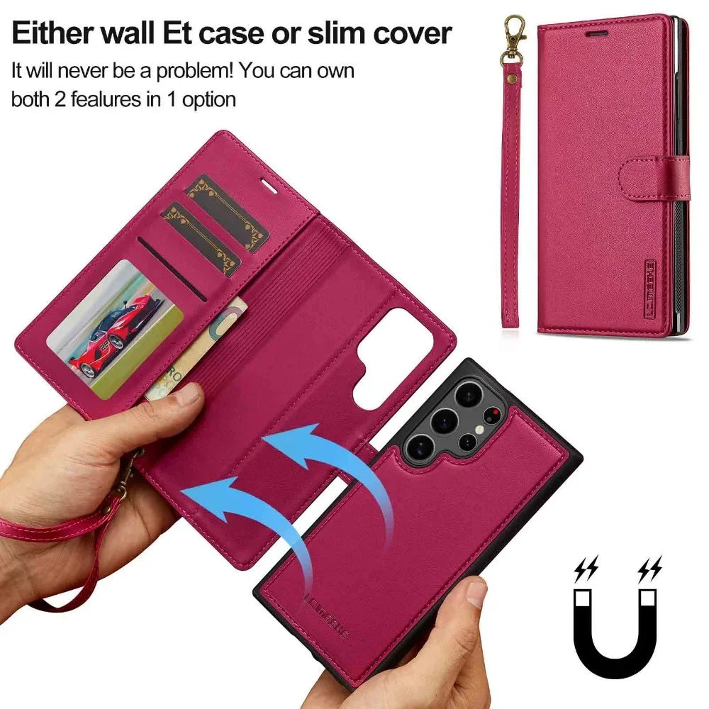 Detachable Wallet Phone Case with Card Holder for Samsung