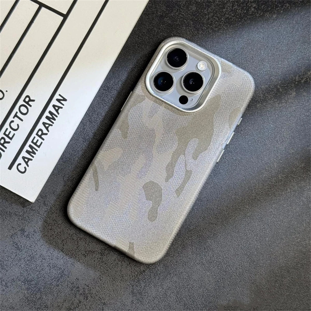 Luxury Camouflage Leather Shockproof Case for iPhone