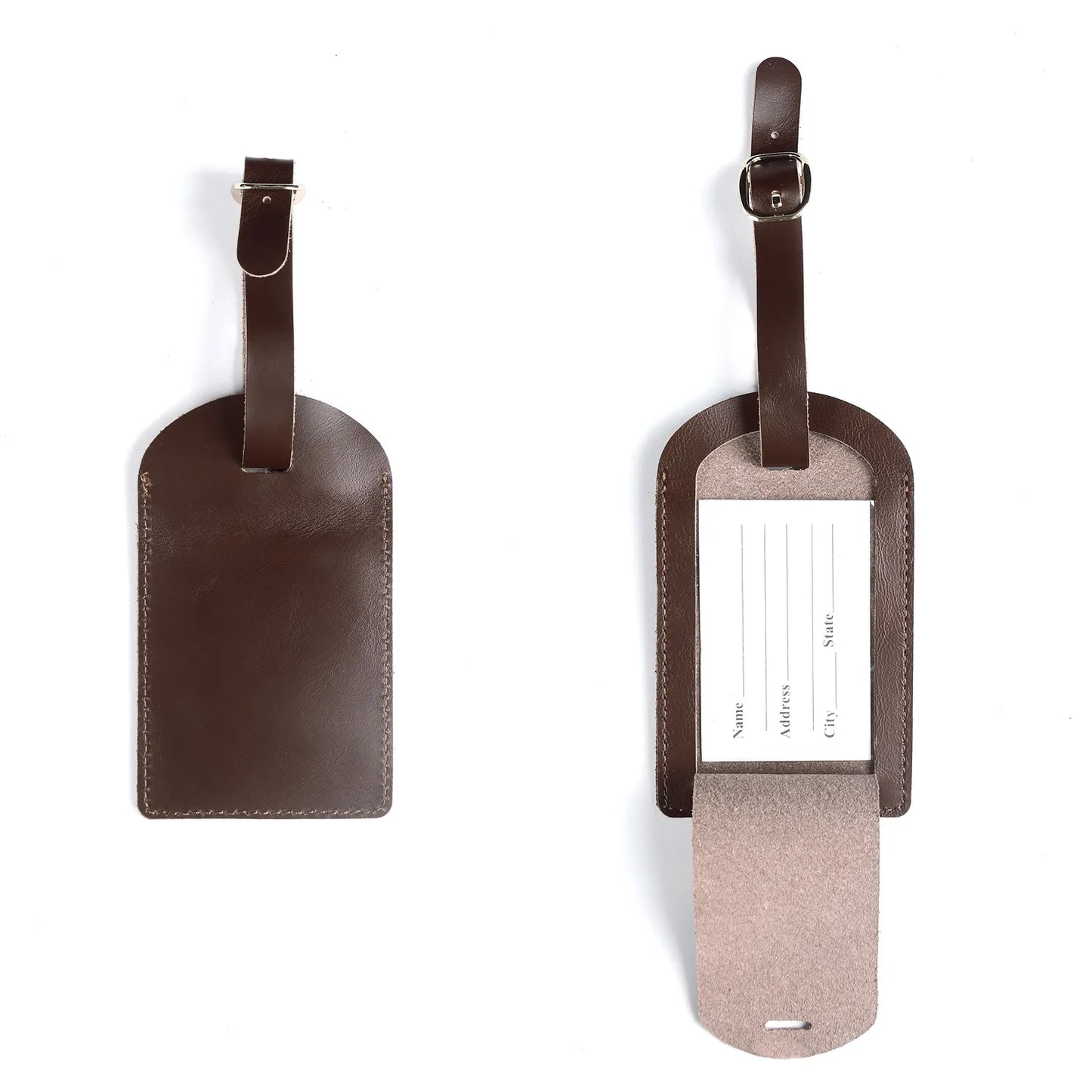 Luxury Leather iPhone Case with Luggage Tag Vintage Style