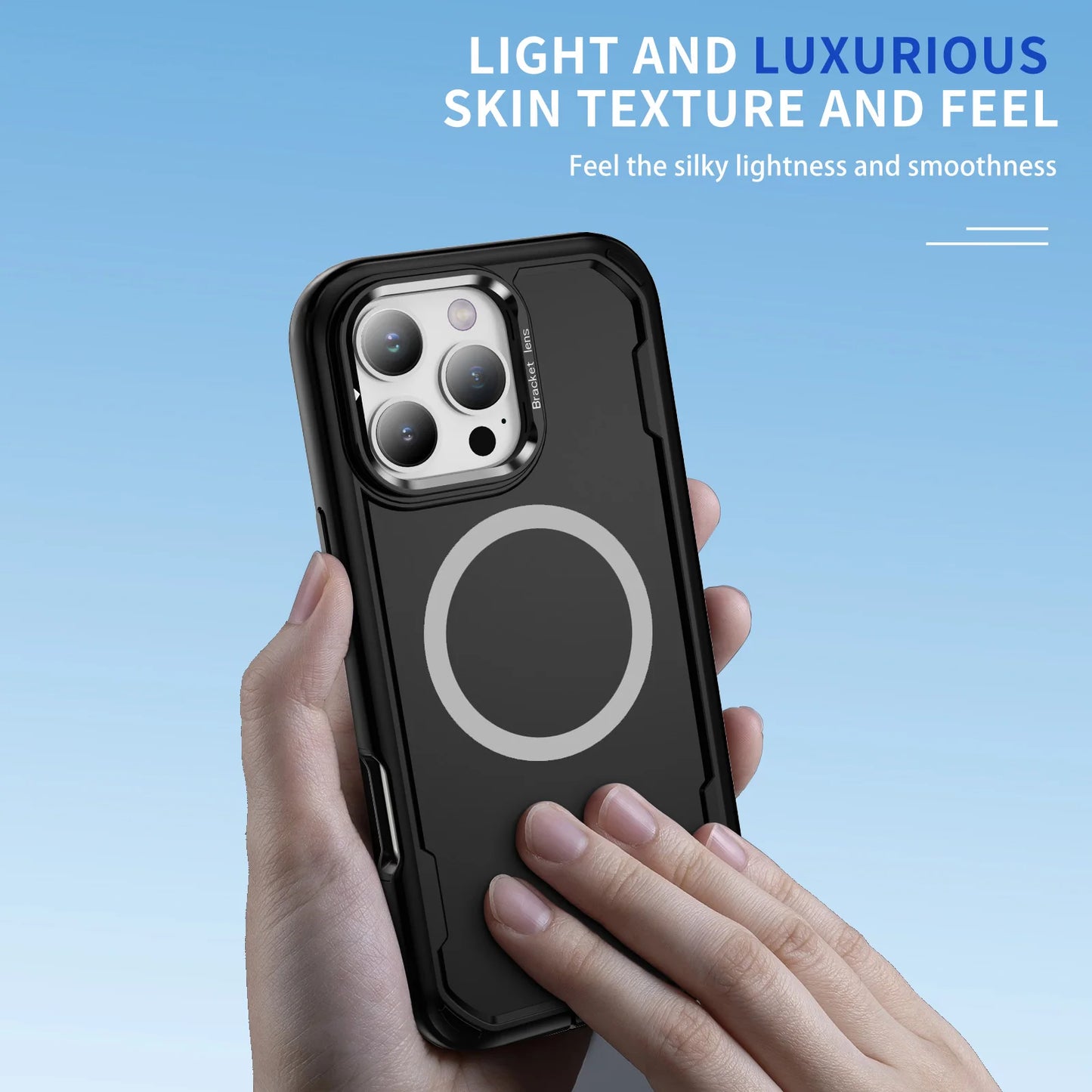 MagSafe Shockproof Leather Case for iPhone with Camera Guard