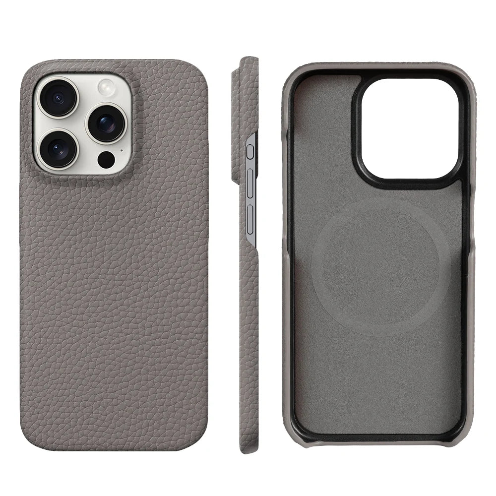 Magnetic Cowhide Leather Case for iPhone with MagSafe