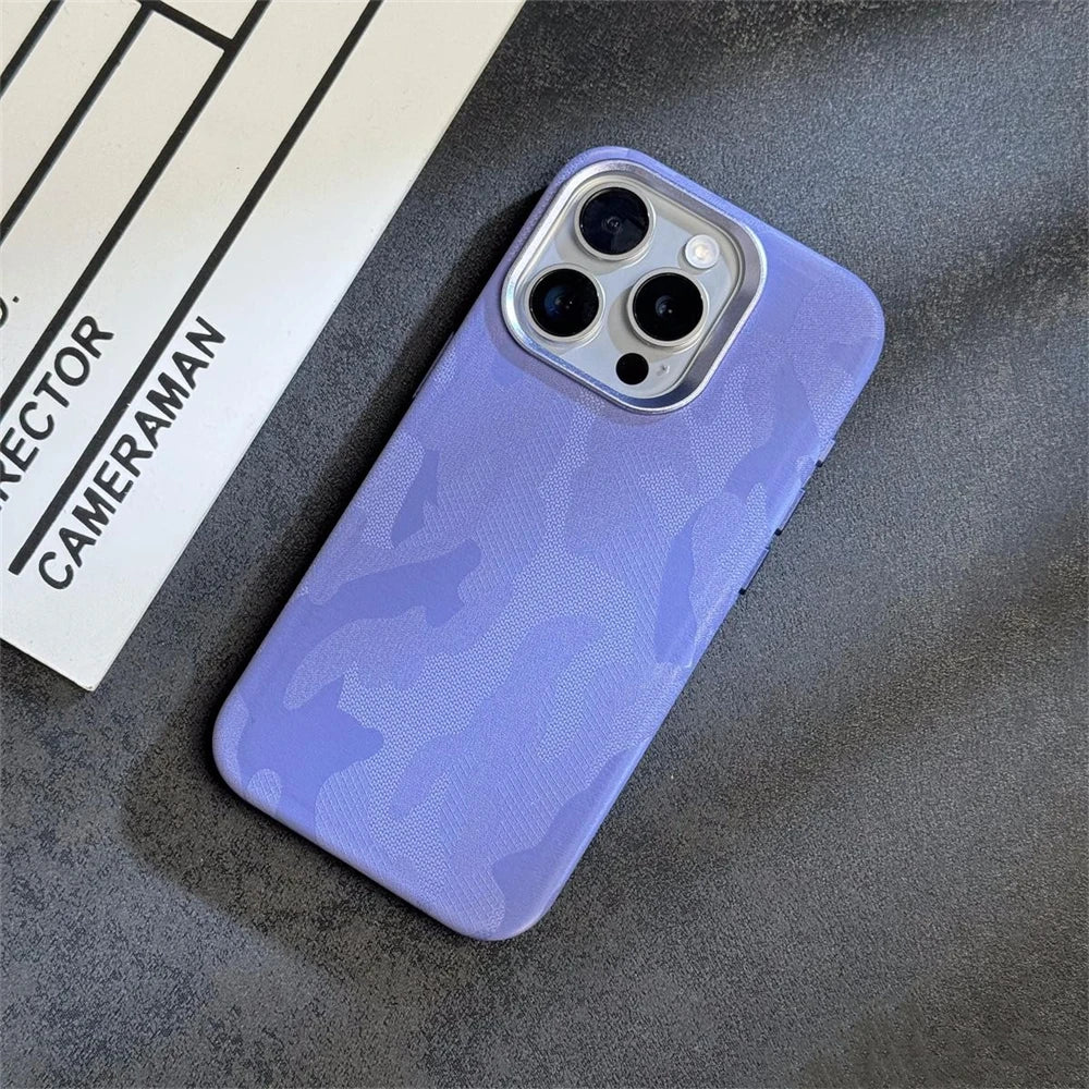 Luxury Camouflage Leather Shockproof Case for iPhone
