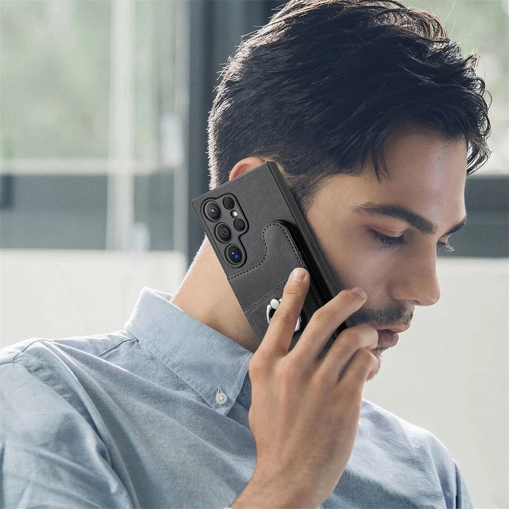 RFID-Blocking Magnetic Wallet Phone Case for Samsung