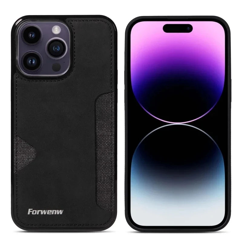 Retro Card Holder Leather Case for iPhone - CaseifyTrend