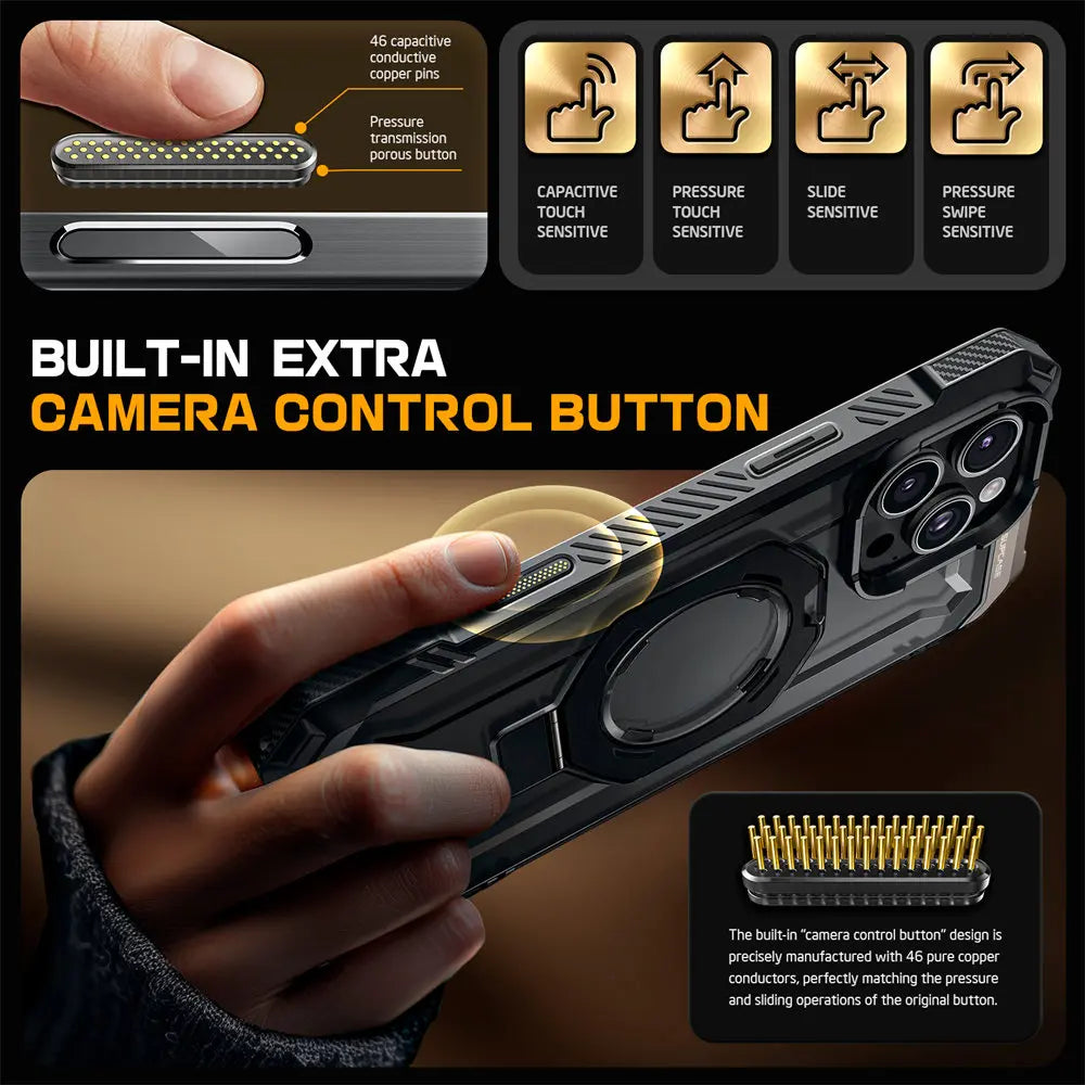 Rugged MagSafe iPhone Case with Camera Capture Button
