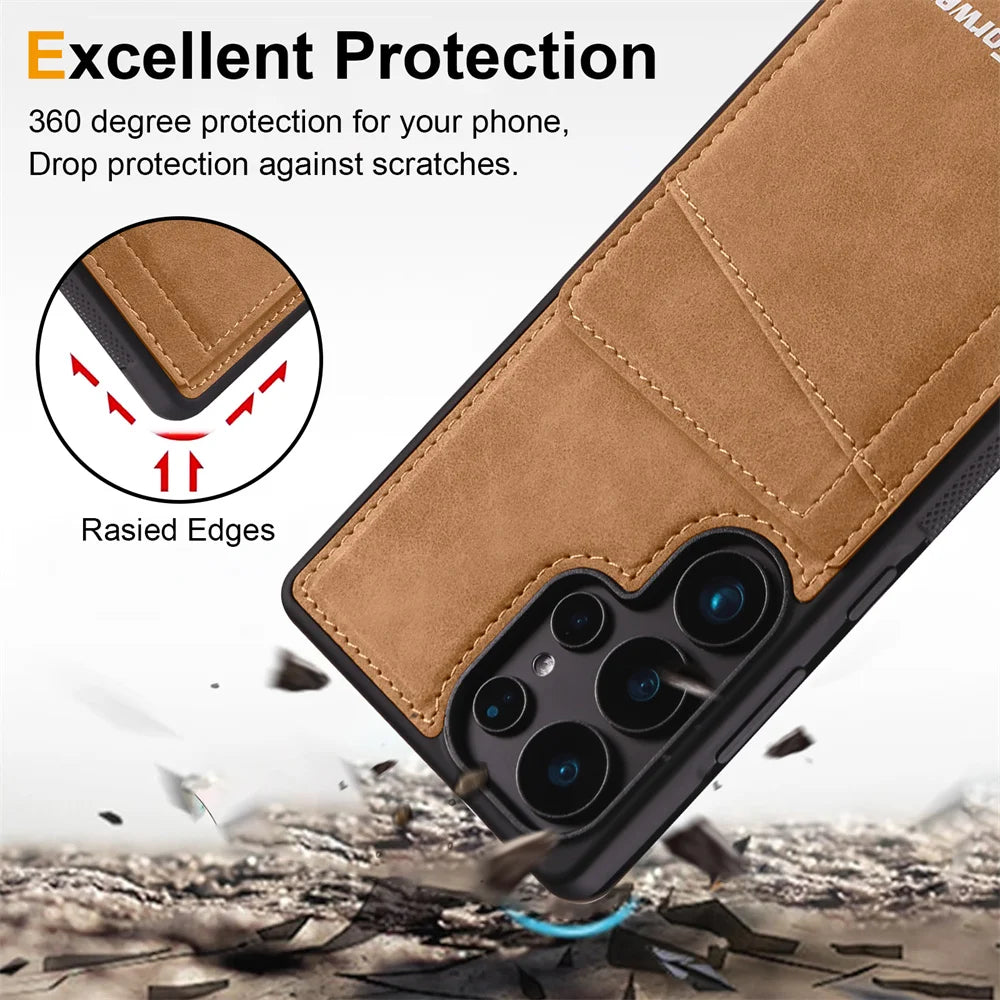 Luxury Leather Phone Case Cover for Samsung Galaxy Series