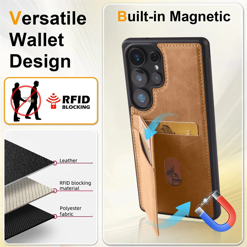 Luxury Leather Phone Case Cover for Samsung Galaxy Series