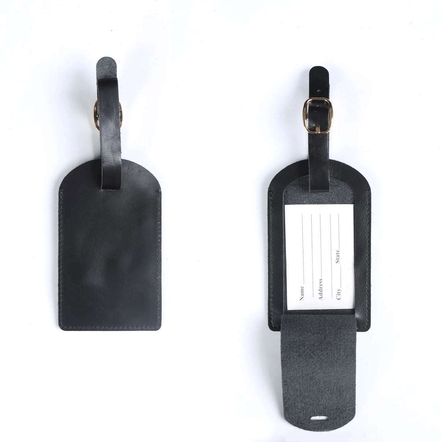 Luxury Leather iPhone Case with Luggage Tag Vintage Style