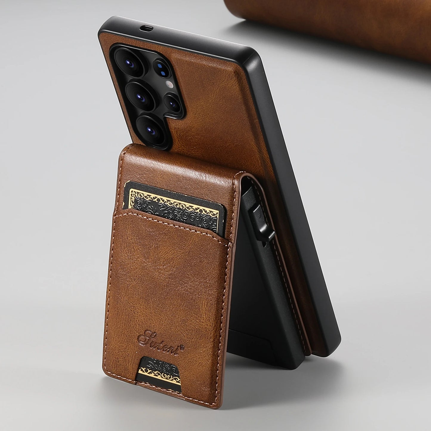 Luxury PU Leather Wallet Phone Case with Card Slot for Samsung