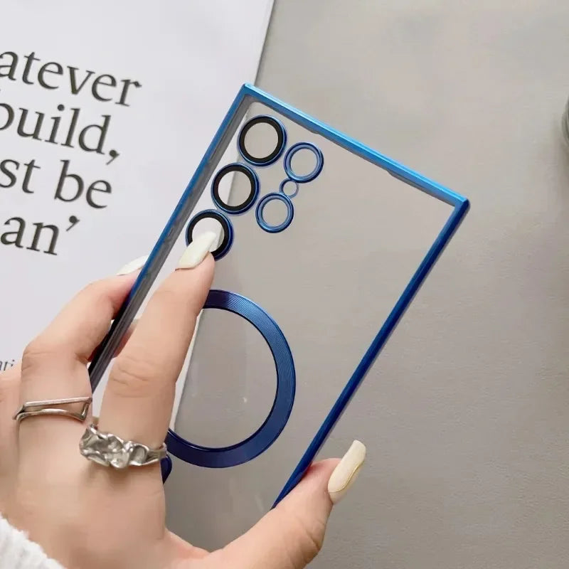 Transparent Plating Magsafe Case for Samsung Galaxy