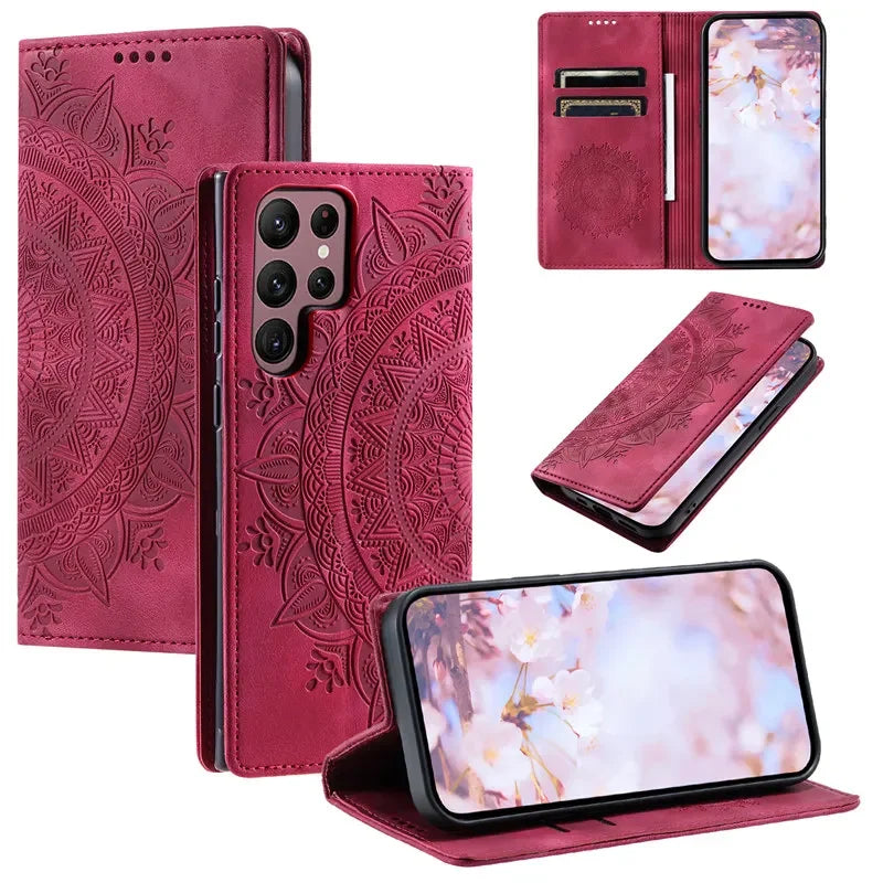 Magnetic Flip Leather Wallet Case for Samsung Galaxy