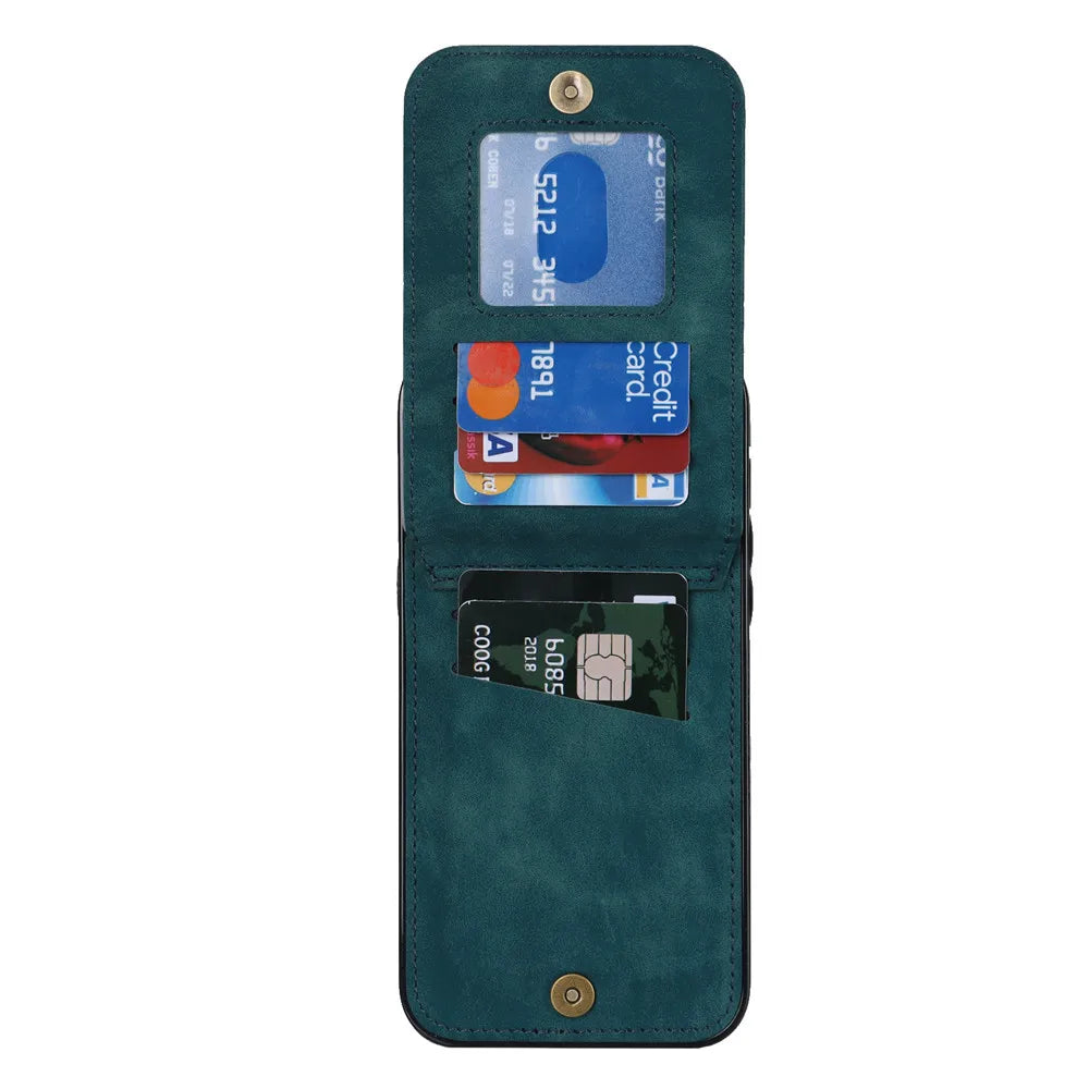Zipper Wallet Leather Phone Case with Card Holder Kickstand